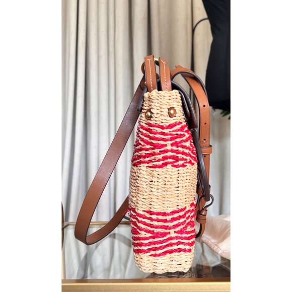 ✺ AUTHENTIC TORY BURCH RED STRIPED MILLER SHOULDER BAG/CROSSBODY - Picture 5 of 13